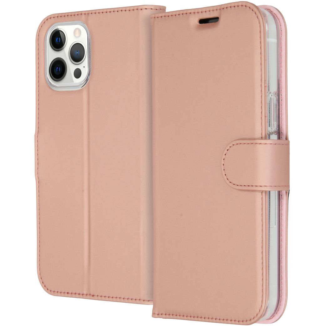 Accezz Wallet Softcase Bookcase iPhone 12 Pro Max - Rose Gold