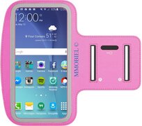 Mmobiel Sport / Hardloop armband ROZE voor Samsung S9 PLUS / S8 PLUS / S7 Edge / Note 8 / Note 5 / Note 4 / Note 3 / A8 Plus / J7 Spatwatervrij Reflecterend Neopreen Comfortabel Verstelbaar Koptelefoon Aansluitruimte en Sleutelhouder