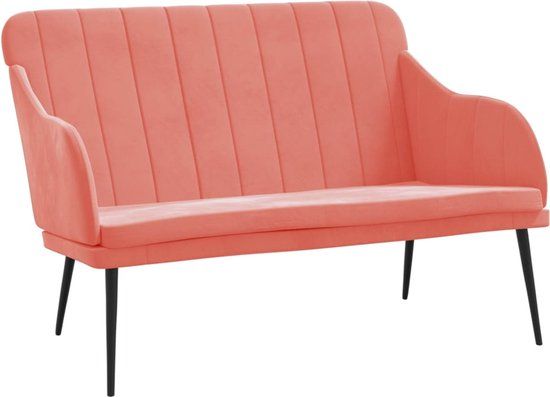 vidaXL Bankje 110x76x80 cm fluweel roze
