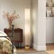Lampadaire de salon avec abat-jour en lin, interrupteur au pied, 2 douilles E27, 120 cm, gris