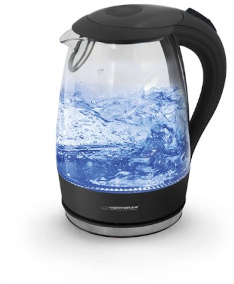 Esperanza Espe Waterkoker Glas 1 7 liter zwart