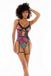 Mapale Mapalé Sexy Teddy - S/M - Dream Flower Print - Zwart