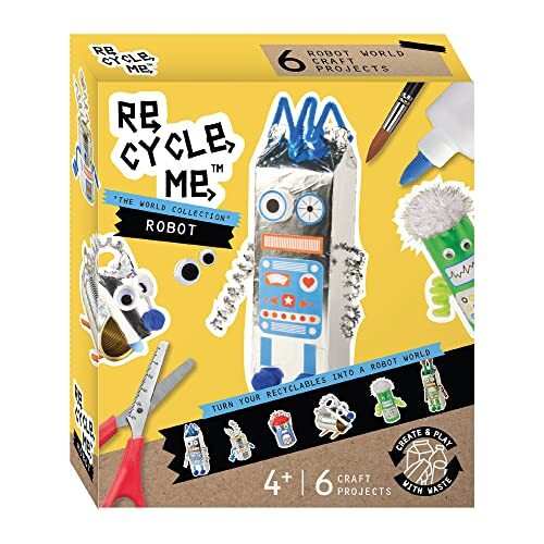 Re-Cycle-Me 3503321, recycling knutselset, robot, doe-het-zelfkit voor kinderen vanaf 4 jaar, creatieve set om te knutselen met huishoudelijke materialen