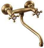 Sapho Antea - Inbouw Wastafelmengkraan - 2-knop - Gebogen Uitloop 19 cm - Brons