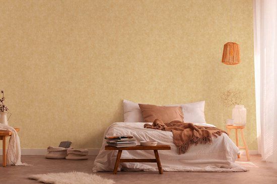A.S. Création Behang B389227 Vliesbehang Geel Goud