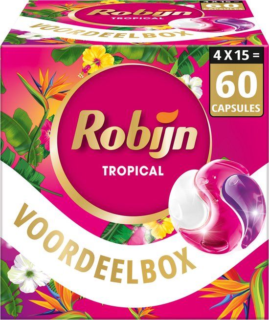 Robijn Collections 3-in-1 Wascapsules Color Tropical - 60 wasbeurten - Voordeelverpakking
