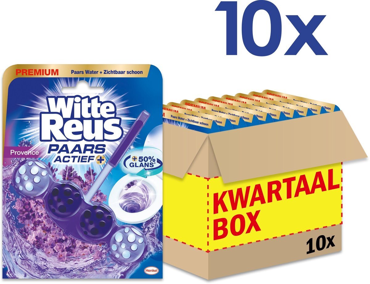 Witte-Reus Paars Actief Lavendel Toiletblok - WC Blokjes Voordeelverpakking - 10 stuks