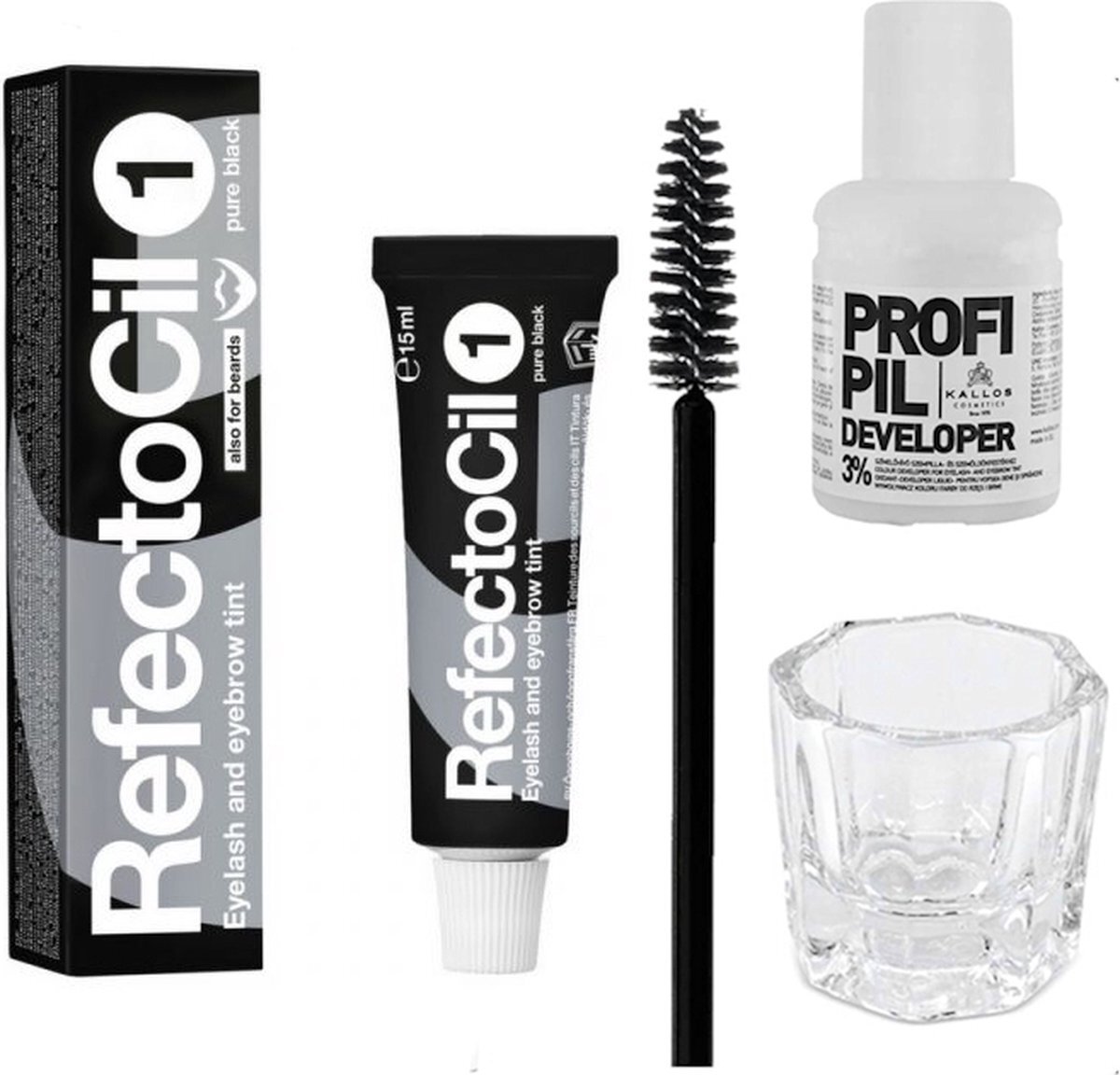 Refectocil Henna Set Incl. Brush & Mengglas #1 Zwart