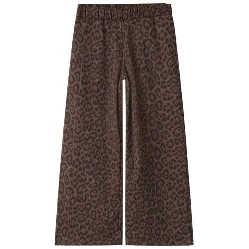 NAME IT MINI babybroek met panterprint - donkerbruin