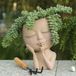 Bol Bloempot Hoofd - Décoration de jardin unique - Pour intérieur et extérieur - 1 pièce - Couleur claire