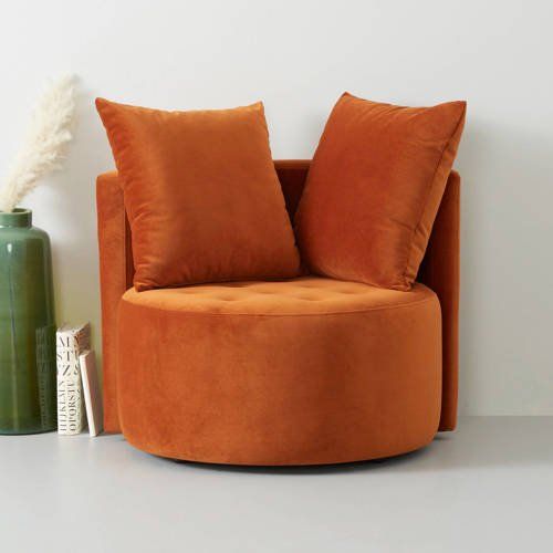 Wehkamp Home Josh Fauteuil Velours - Oranje