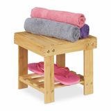 Relaxdays Bamboe Kruk - 24,5 cm - Lichtbruin