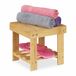 Relaxdays Bamboe Kruk - 24,5 cm - Lichtbruin