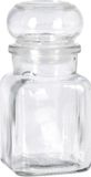 Excellent Houseware Set van 4x kruidenpotjes/voorraadpotjes - glas - transparant - 150 ml