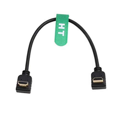 HangTon HDMI 4K 60p UHD Kabel voor ATOMOS Shinobi Portkeys BM5 FEELWORLD Blackmagic Video Assist 4K Monitor Sony FX9 Canon EVA-1 Camera Type A HDMI 2.0 L-Vorm 30 cm
