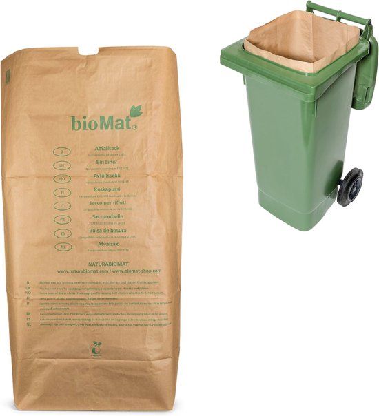 BioMat Compostable Paper Container Bags - 240 Liters - 25 Pieces