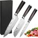 Unyqoos ® Set de 3 couteaux de cuisine de haute qualité avec manche ergonomique pour une coupe ultime