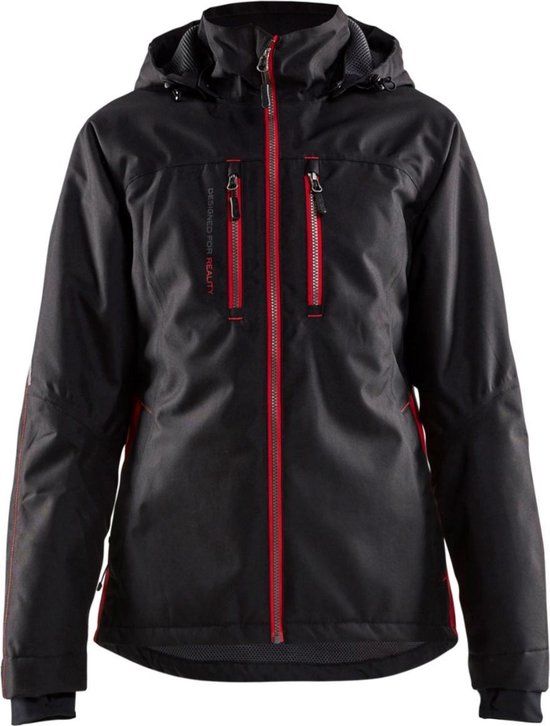 Blaklader 4972 Dames Werkjas Zwart/Rood - Maat L - Polyester - Met Capuchon