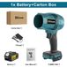 Souffleur turbo électrique - Souffleur sans fil 18V - Moteur sans balais 1200W - Vitesse de débit d'air 200 m/s - Appareil portatif pour le séchage de voitures et le dépoussiérage - Avec 1 batterie