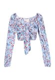 IZIA Blouse blauw / lila / oranje