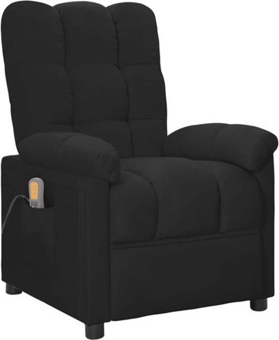 vidaXL Massagestoel stof zwart