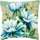 Vervaco Kruissteekkussen kit - Japanse anemonen I - 40 x 40 cm