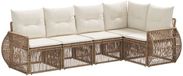 vidaXL Ensemble de banc de jardin 5 places beige et crème blanc polyrattan
