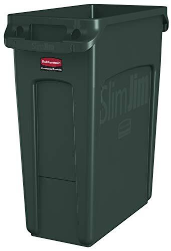 Rubbermaid 1955960, Geventileerde afvalbak afvalbak, 60 liter, groen, kunststof, 1955960