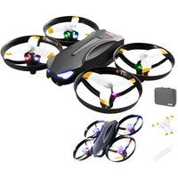 V16 Minidrone met 4K-kleurenlicht, 12 min Levensduur batterij, 3 batterijen, Zwart