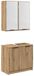vidaXL Meuble de salle de bain, 2 pièces, chêne fait main