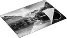 Chefcare Inductie Beschermer Meer in de Bergen met een Geit Standbeeld - Zwart Wit - 75x50 cm