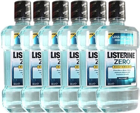 Listerine Mondwater Zero Voordeelverpakking 6 Flessen 500 ml