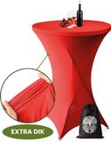 Aventara Statafelrok Rood – ∅80-85 x 110 cm met Opbergtas – Statafelhoes Stretch Stof – Kras- en Vouwvrije Statafel Rok Extra Dik – Sta Tafelrok – Rode Statafelhoezen Voor Horeca, Evenementen, Feest, Bruiloft en Partijen