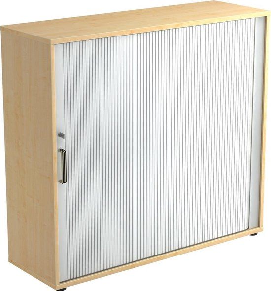 hjh OFFICE PRO Roldeurkast - Esdoorn - 120 x 40 x 110 cm - Beta 1733S