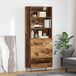vidaXL Highboard 2 stuks Oudhout 69,5 x 34 x 180 cm Bewerkt hout en glas