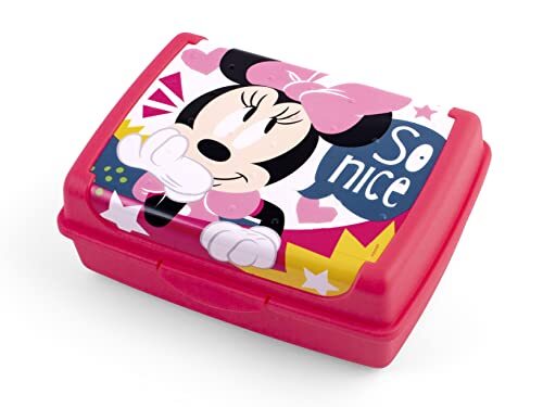 Lulabi Disney Minnie lunchbox voor meisjes, broodtrommel van kunststof, lunchbox, BPA-vrij, 17 x 13 x 6,5 cm, lijn Icon