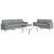 Maison Exclusive ensemble de canapé 3 pièces avec pouf et coussins décoratifs, gris clair, revêtement en tissu