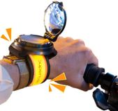 Superbikero Duo Bracelets de vélo avec rétroviseur et clignotant Or