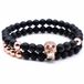 Memphis kralen armband Agaat Skull Rose