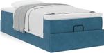 Maison Exclusive - Cadre de lit ottoman avec matelas, bleu foncé, 90x190 cm, velours