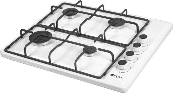 Wiggo WH-G604F(W) - Gas Cooktop - 60cm - 4 Burners - White - 5 Year Warranty