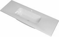Wastafel INK Reflekt Wastafel Polystone Midden met 1 Kraangat - 1200x400x15 mm - Glans Wit