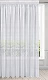 Eurofirany Gardine Argea Gordijn glad transparant plooiband - 1 STK. Gordijnringen Doorzichtig Elegant Hoogwaardig Glamour, slaapkamer, woonkamer, etamine, 350X150 cm, wit