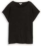 Tom Tailor - Dames t-shirt - Maat L - Vrouwen - MARINE - Linnen/Polyester