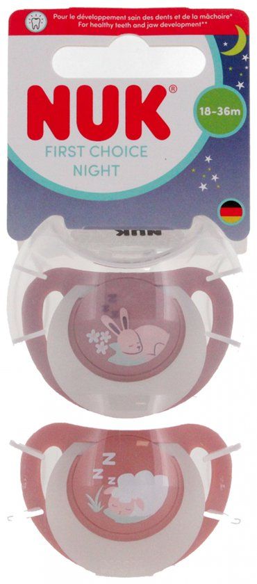 Nuk Fopspeen Baby Siliconen 18-36 maanden Glow-in-the-dark Set