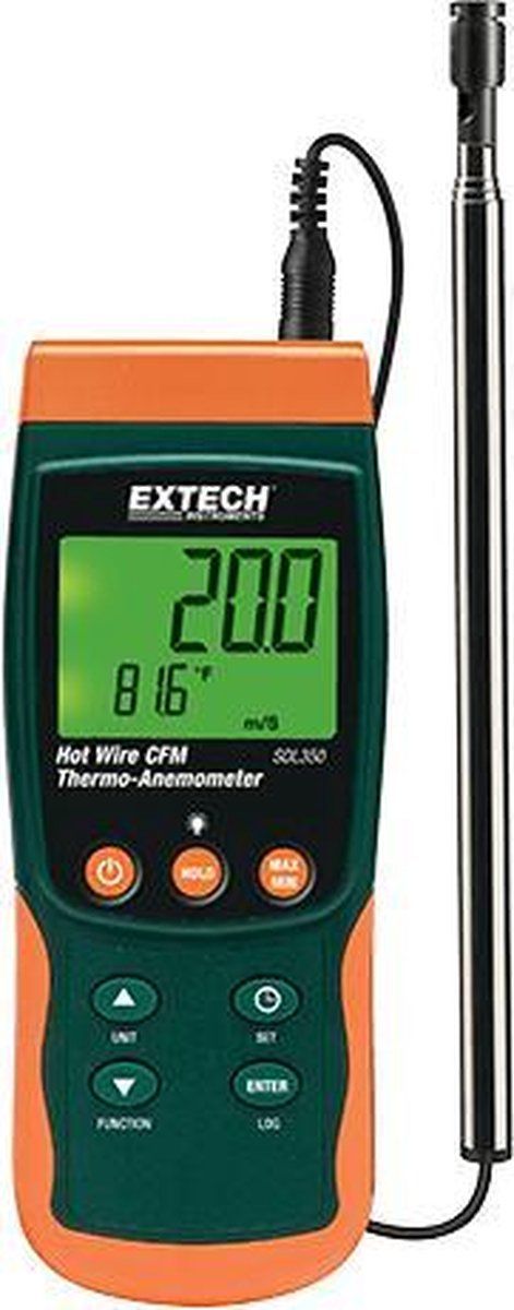 EXTECH SDL350: Hot Wire CFM Thermo-Anemometer/Datalogger