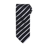 Premier Sports Stripe tie PR784 - BLACK / SILVER - One size