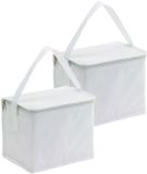Merkloos Kleine koeltas voor lunch - 2x - wit - 20 x 13 x 17 cm - 4.5 liter