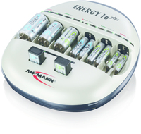 Ansmann Energy 16+ Batterij-oplader - Laadt 16 batterijen (AA, AAA, C, D, 9V)