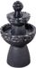 Teamson Home Fontaine d'extérieur - Fontaine d'eau - Conception à 3 niveaux - Gris foncé